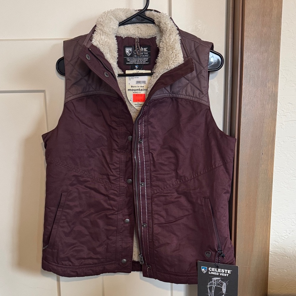 Kuhl Women's Vest in Burgundy and Cream